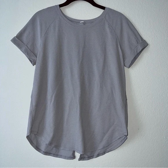 Lululemon Open Up Tie Back Tee Heathered Lavender Grey / Lavender Grey - Picture 3 of 9